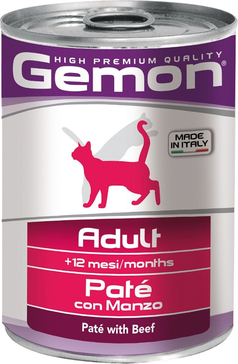 Gemon Cat консервы для кошек паштет говядина, 0.4кг