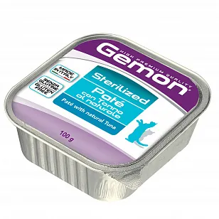 Gemon Cat Sterilized консервы для стерилизованных кошек паштет тунец, 0.1кг