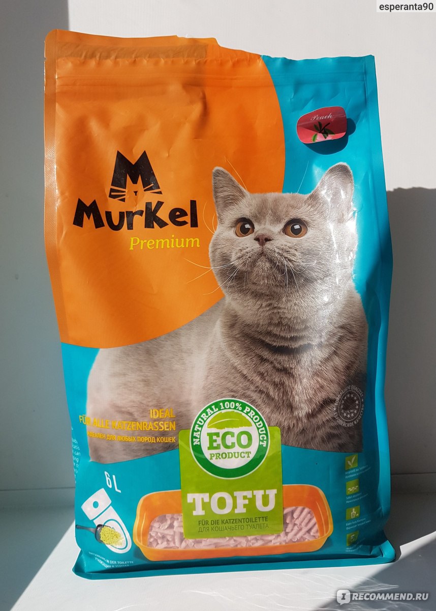 Murkel гигиенический наполнитель для кошачьего туалета, тофу с ароматом лаванды, 6л