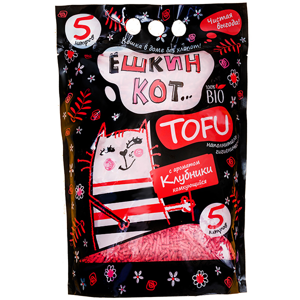 Ёшкин Кот наполнитель TOFU Клубника, 5л
