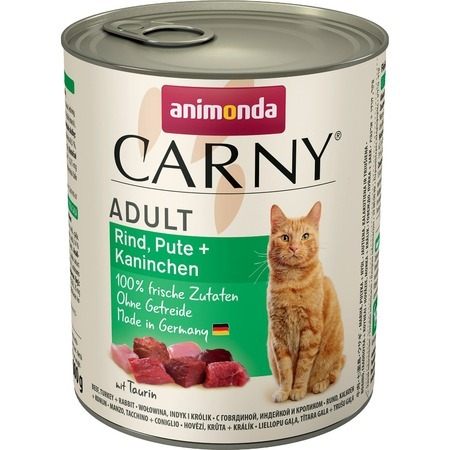 Animonda Carny Adult Turkey and Rabbit влажный корм для кошек жестяная банка, 0.4кг