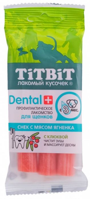 Лакомства для щенков средних пород DENTAL+ жевательный снек ягненок