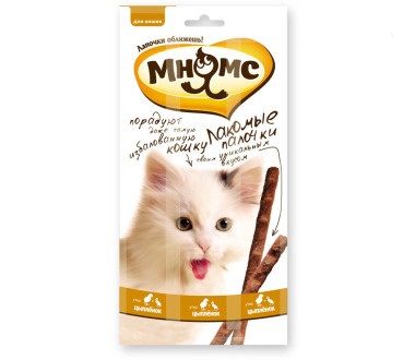 Лакомства для кошек РР лакомные палочки с цыпленком и уткой 13,5 см 3 * 5 гр