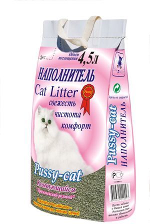Наполнитель PUSSY - CAT Комкующий РОЗОВЫЙ 4,5 л