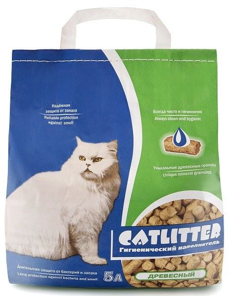 Наполнитель Сибирская Кошка Catlitter древесный, 5л