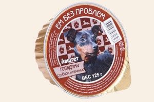 Ем без проблем консервы для собак 125 гр говядина, рубец, печень