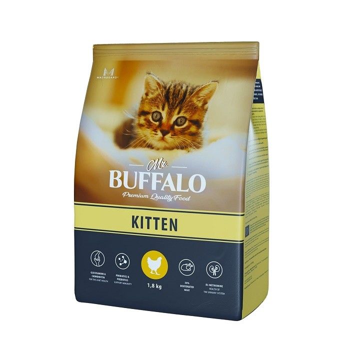 Mr Buffalo сухой корм для котят KITTEN 1,8 кг курица
